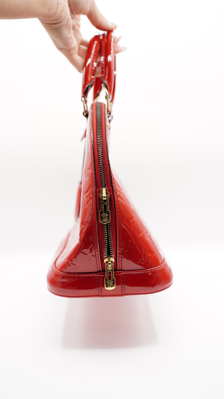 Louis Vuitton Monogram Vernis PM Alma Bag Red MK41