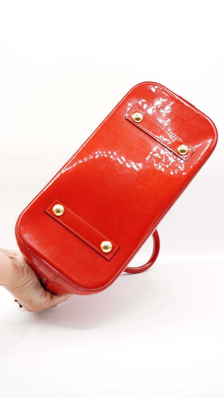 Louis Vuitton Monogram Vernis PM Alma Bag Red MK41
