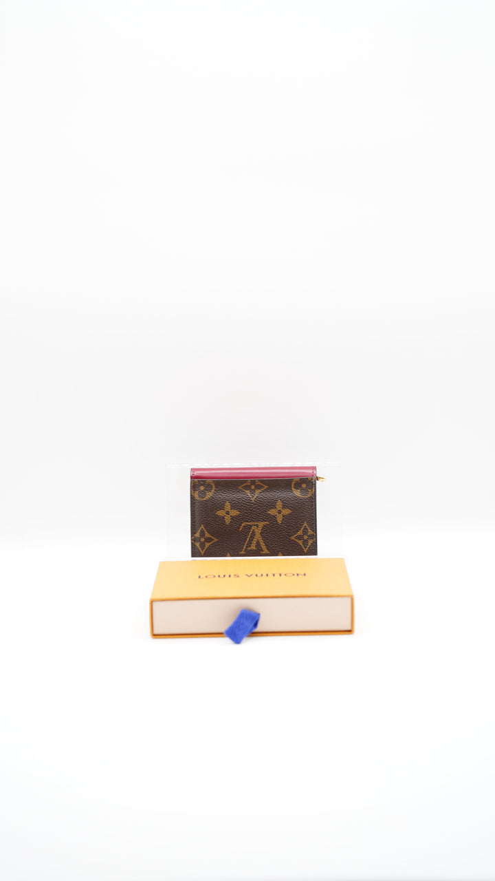 Louis Vuitton Monogram Compact Snap Trifold Wallet Fuchsia w/Box #143