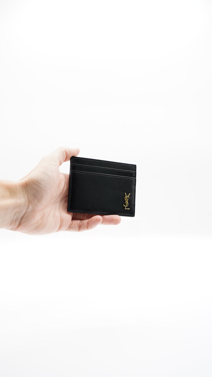 Saint Laurent Leather Card Holder Black SS16