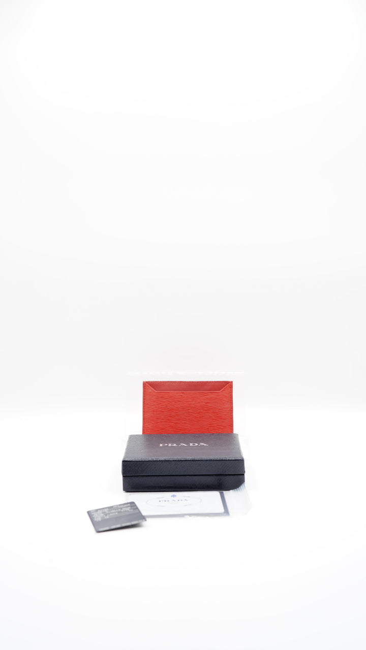 Prada Leather Card Case Red SS17