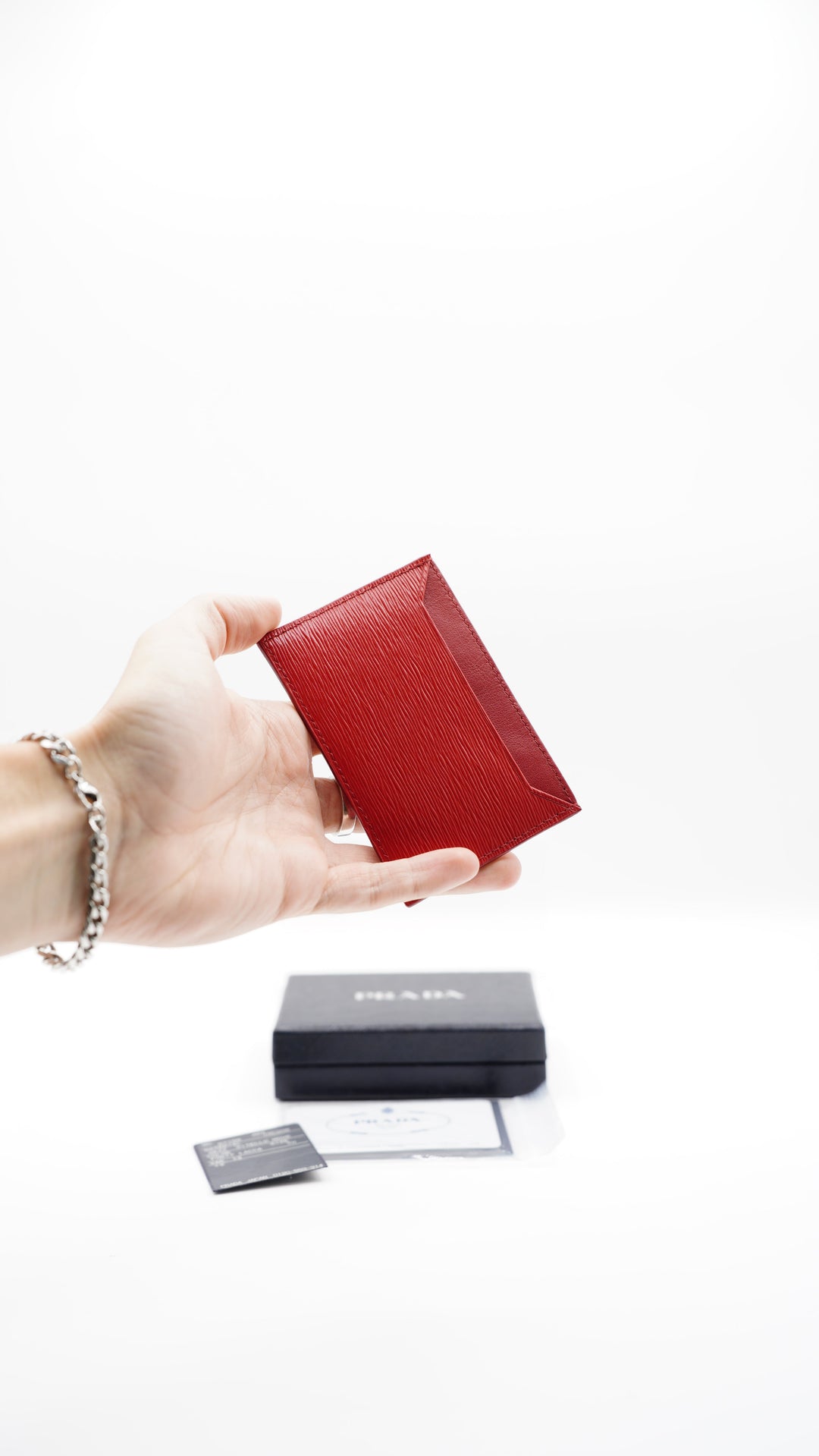 Prada Leather Card Case Red SS17