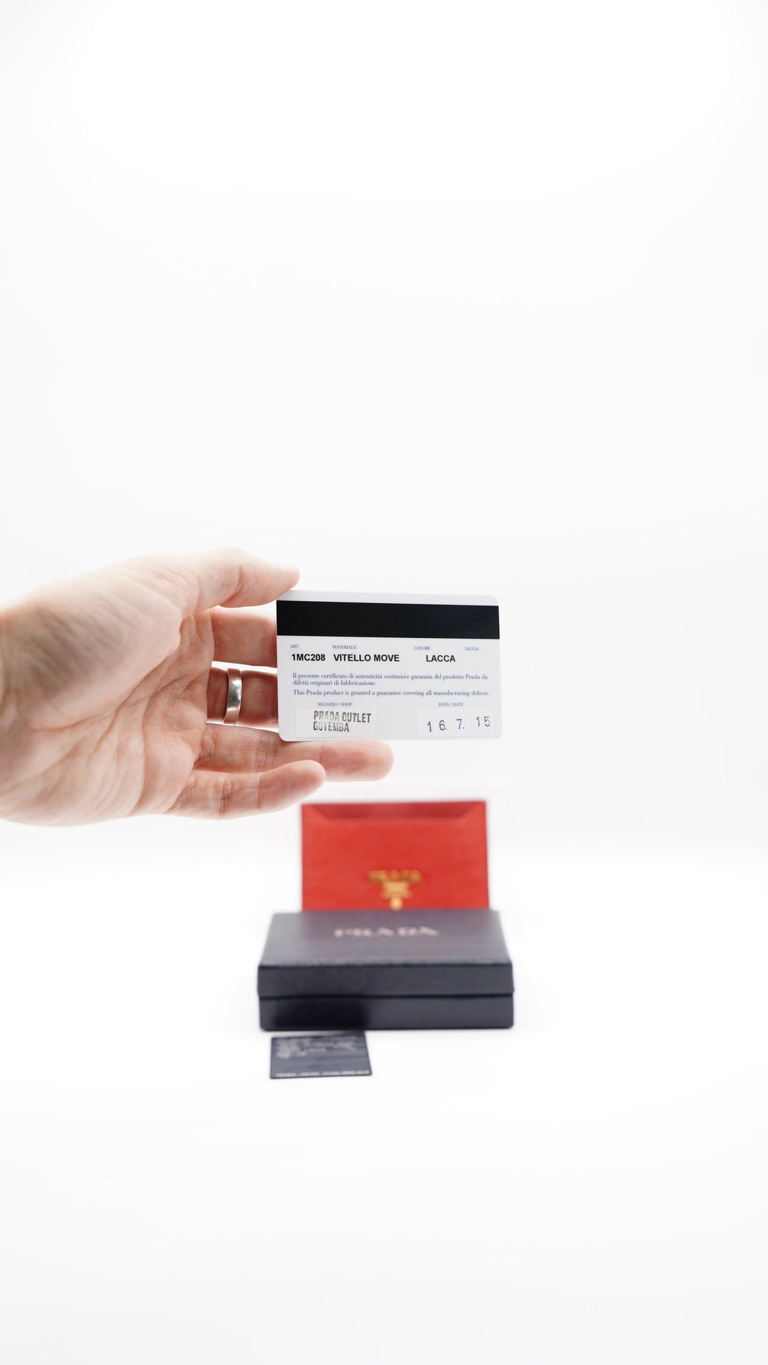 Prada Leather Card Case Red SS17