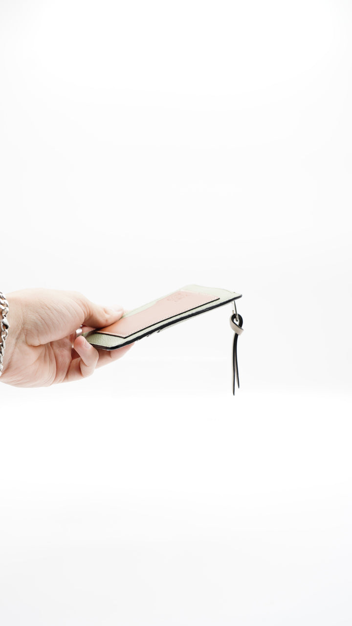 Loewe Anagram Leather Coin Purse Green x Brown SS26