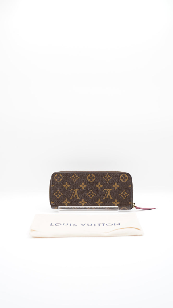 Louis Vuitton Monogram Clemence Long Zippy Wallet Fuschia SS8