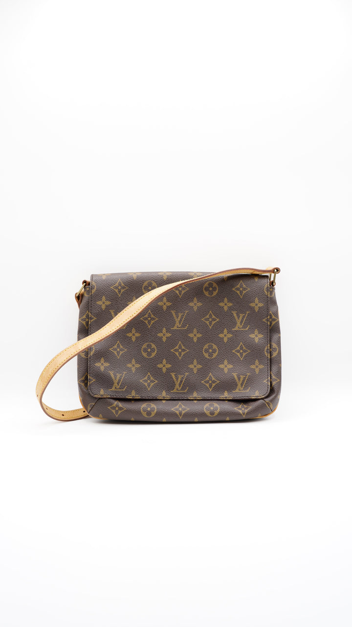 Louis Vuitton Monogram Musette Tango Shoulder Bag Brown SS43