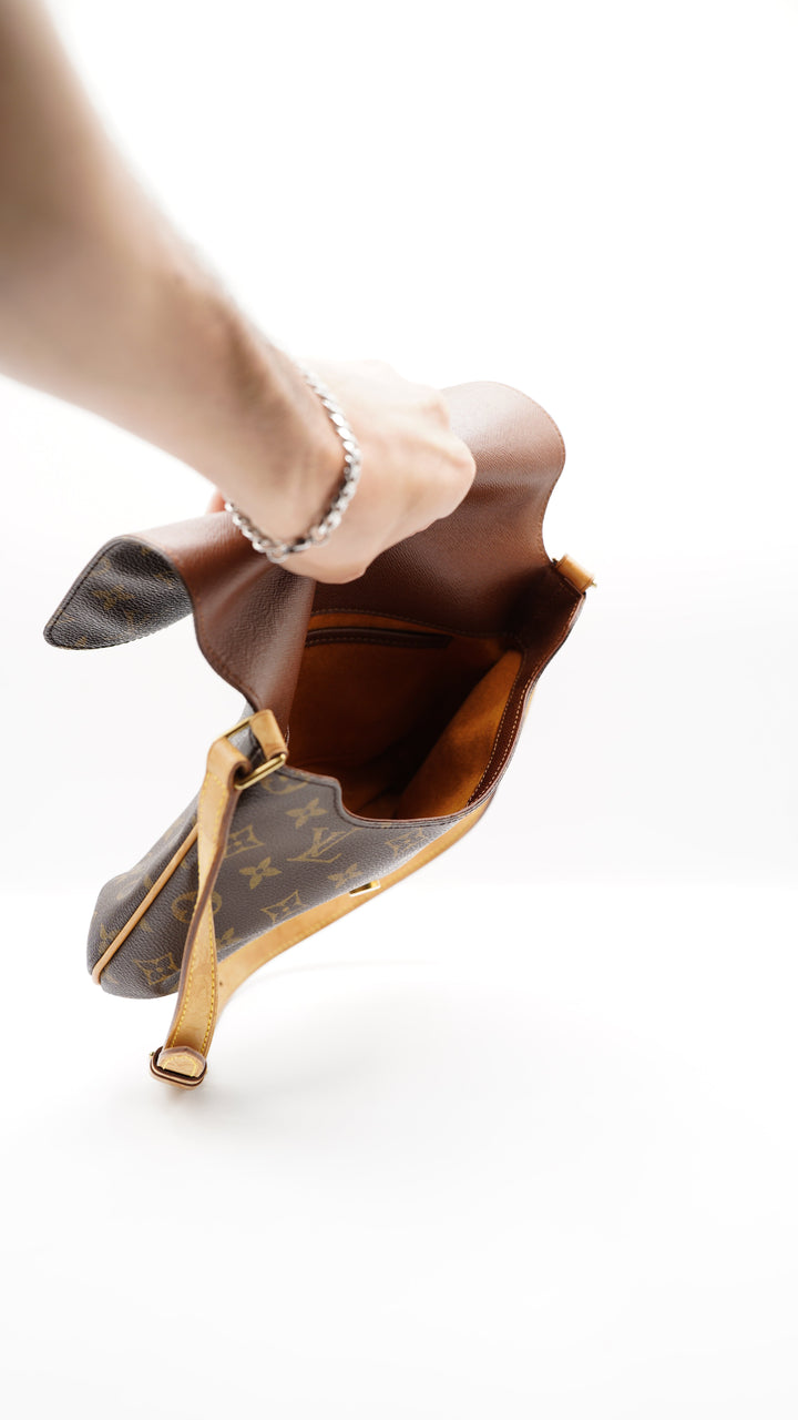 Louis Vuitton Monogram Musette Tango Shoulder Bag Brown SS43