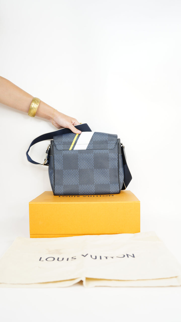Louis Vuitton Damier Cobalt Latitude District PM Crossbody Bag Navy Blue SS42
