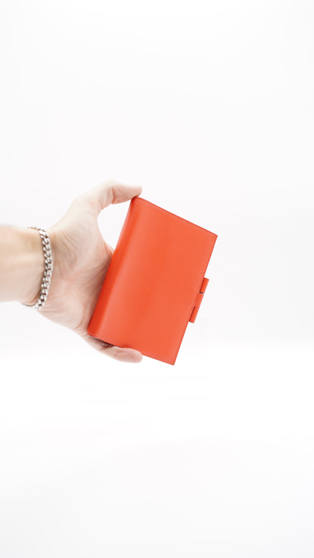 Hermes Leather Compact Wallet / Notebook Cover Red AL2