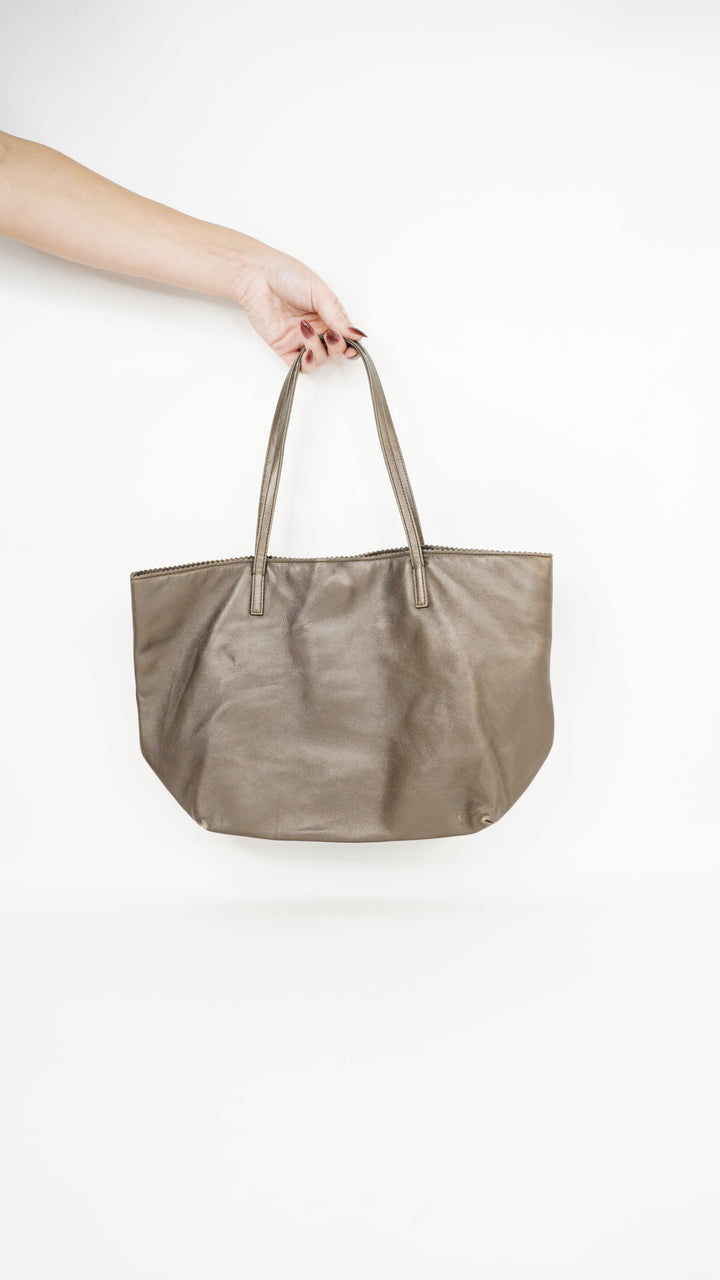 Loewe Leather Anagram Tote Bag Satin Brown #303