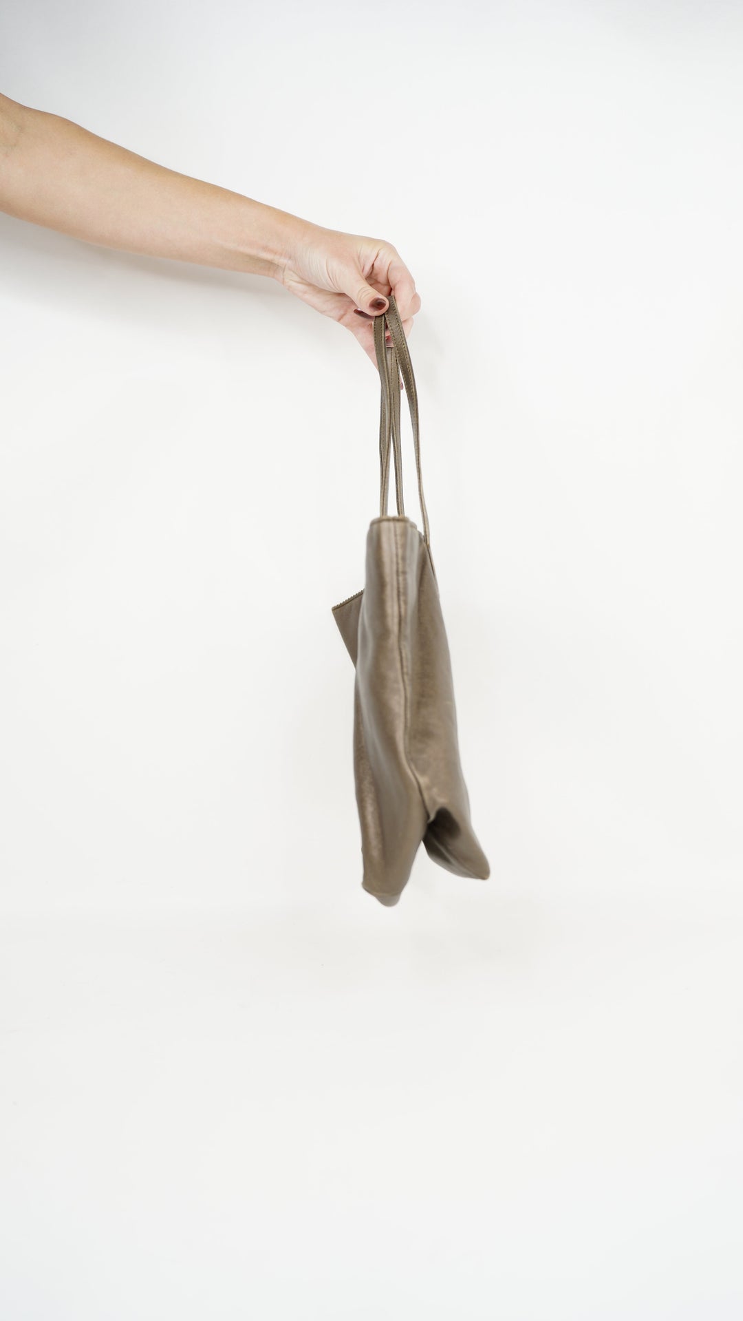 Loewe Leather Anagram Tote Bag Satin Brown #303