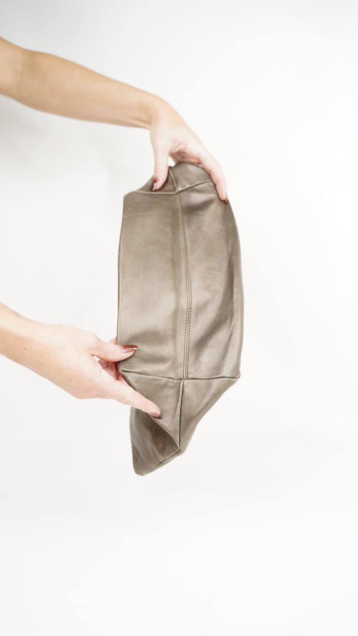 Loewe Leather Anagram Tote Bag Satin Brown #303