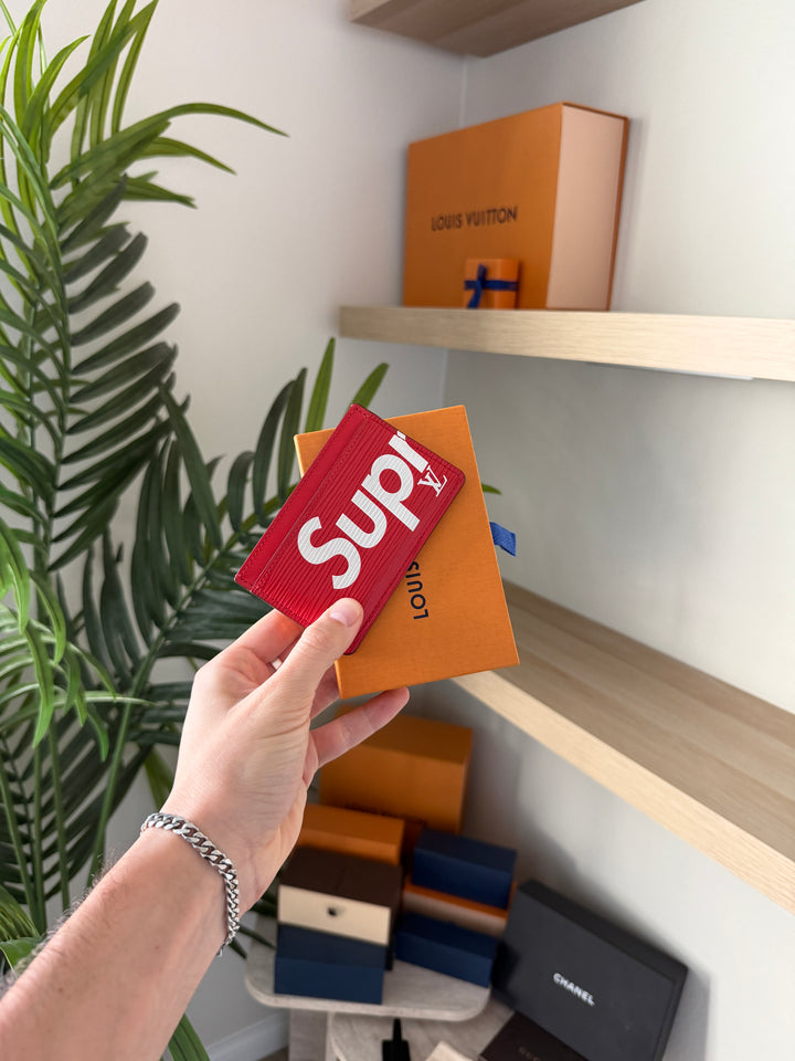 Louis Vuitton x Supreme Epi Porte Cartes Sampur Card Holder Red w/Full Inclusion VTR2