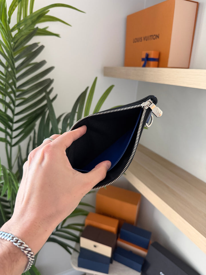 Louis Vuitton Monogram Taigarama PM Discovery Wallet Blue w/Full Inclusion TRY1