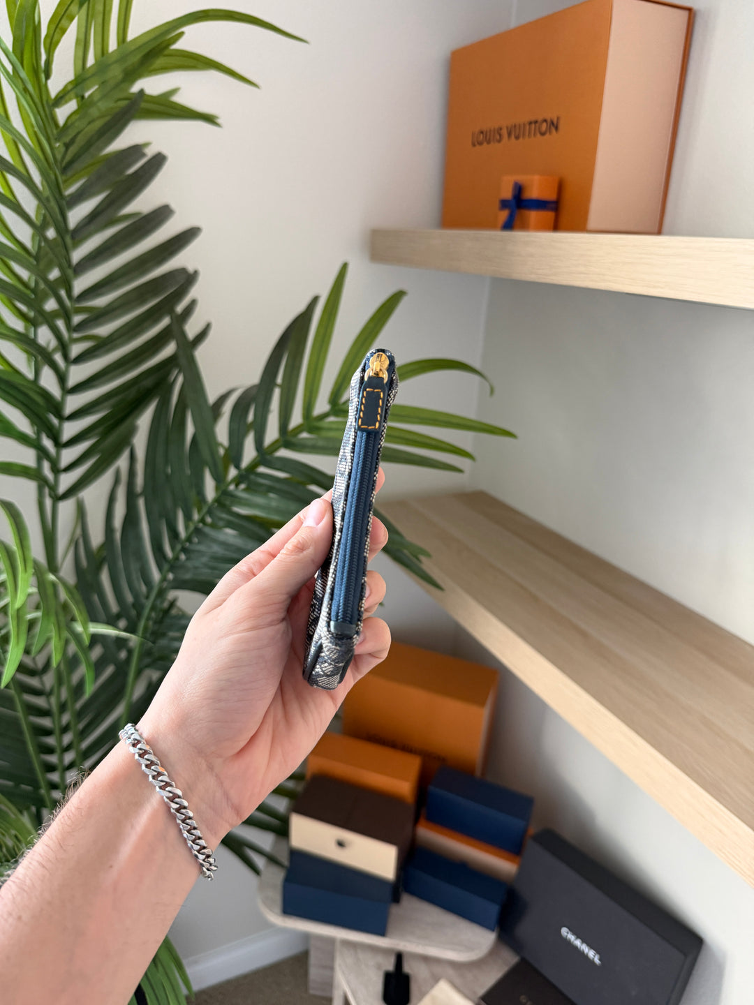 Dior Trotter Saddle Pochette Cles Navy Blue VTR4