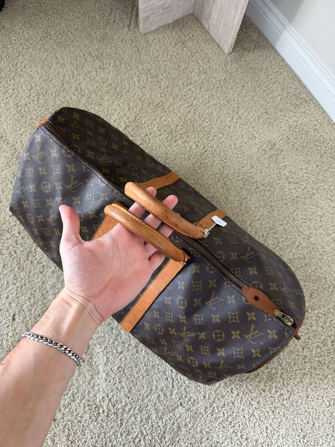 Louis Vuitton Monogram Keepall 55 Travel Boston Bag QAS2