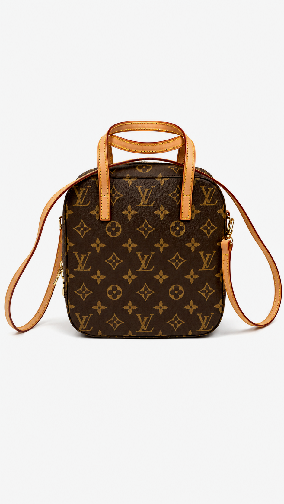 Louis Vuitton Spontini Hand Bag Brown w/Shoulder EX4