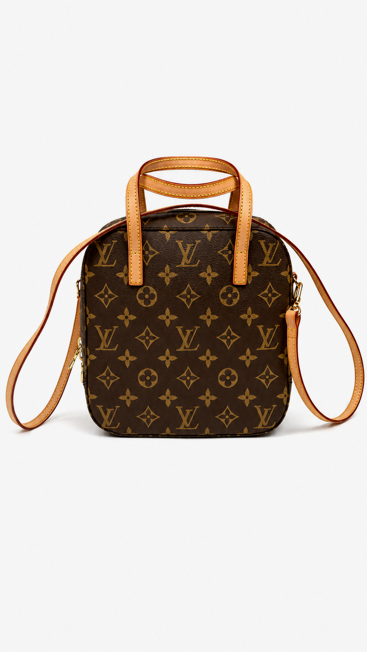 Louis Vuitton Spontini Hand Bag Brown w/Shoulder EX4