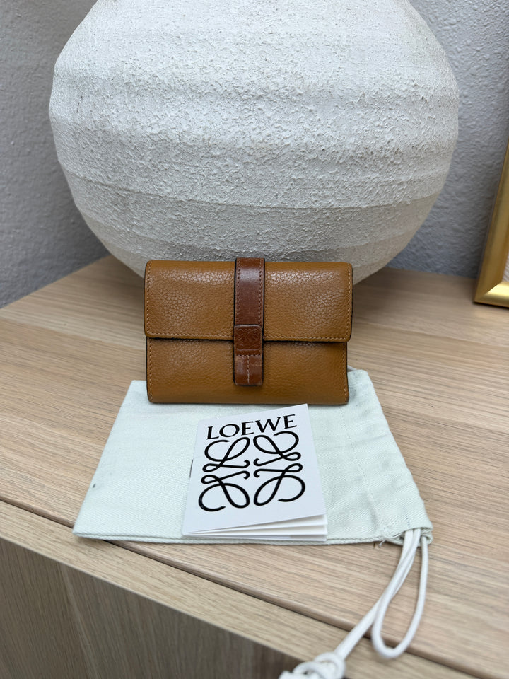 Loewe Anagram Leather Trifold Wallet Brown w/Dust Bag SL54