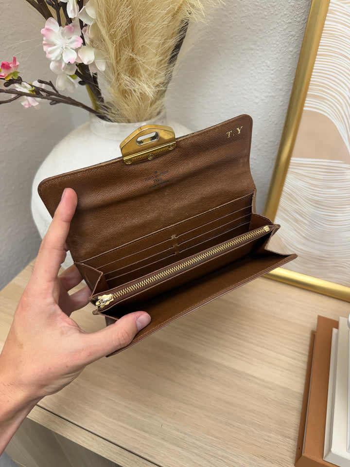 Louis Vuitton Monogram Quilted Leather Sarah Pill Wallet Brown SL16
