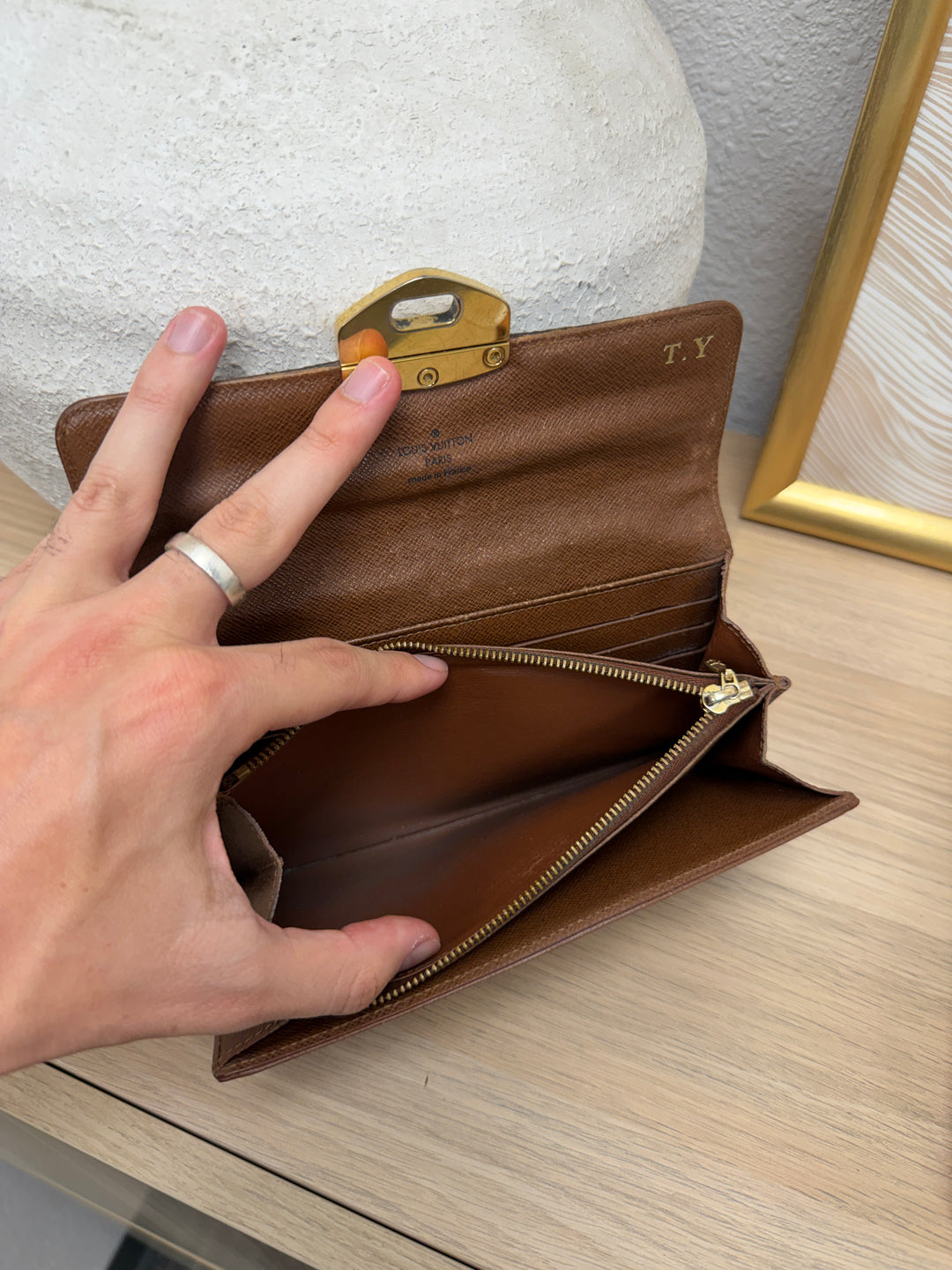 Louis Vuitton Monogram Quilted Leather Sarah Pill Wallet Brown SL16