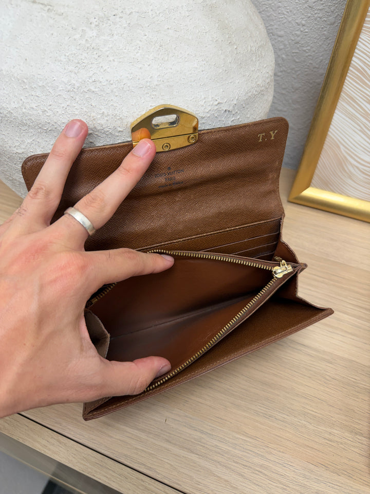 Louis Vuitton Monogram Quilted Leather Sarah Pill Wallet Brown SL16